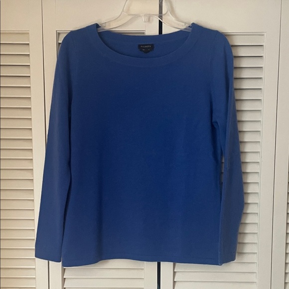 Talbots Sweaters - Talbots 100% cashmere sweater Sz M royal blue boat neck